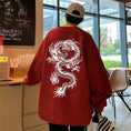 Load image into Gallery viewer, [JIAXUN Series]★China style tops★ 4color suede sweatshirt sweatshirt dragon dragon pattern unisex men's round neck
