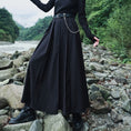 Load image into Gallery viewer, [Daiseiryusu Series] Long Skirt with Belt, Pleated Skirt, Elegant, Slimming, Black
