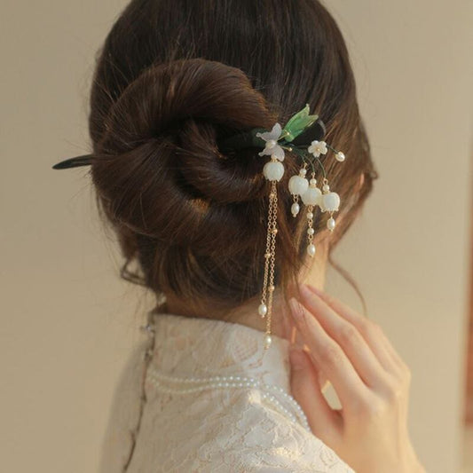 [PINZHUSI Series]★China style hair ornament★1 hairpin ladies accessories present birthday lily of the valley lily orchid fringe