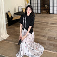 Load image into Gallery viewer, [DONGXIAOJIE series]★China style dress★ Letter pattern ribbon summer clothes fake layered large size slimming
