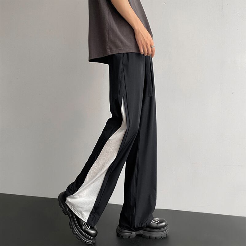 [KADISHOU Series] ★Casual Pants★ 2color Trousers Bottoms Faux Layered Unisex Men's Black Brown