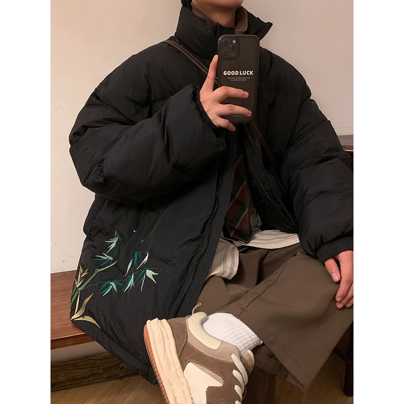 [PPDJ Series]★China style coat★ 3color cotton coat, bamboo, bamboo embroidery, outerwear, winter coat, unisex, men's, large size