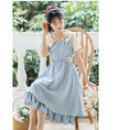 Load image into Gallery viewer, [Poetry Series] ★Chinese-style dress★ 2 colors Dress Embroidery Green Blue SML XL Improve your temperament Cute
