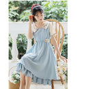 [Poetry Series] ★Chinese-style dress★ 2 colors Dress Embroidery Green Blue SML XL Improve your temperament Cute