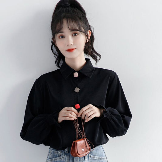 [ZISU0 Series]★Shirt★ Tops Fashion Ladies Black Commuting Office Lady Easy to match