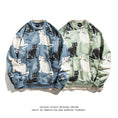 Load image into Gallery viewer, [Satoru Series]★Tops★ 2color Blue or Green Faux Layered Cat Pattern Cat Unisex Couple Clothes Loose
