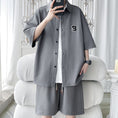 Load image into Gallery viewer, [BIGEMAN Series]★Setup★ Shirt + Shorts 2color Top and Bottom Set Unisex Men's Large Size Gray Black
