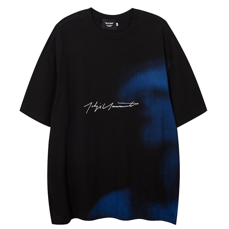 [Kiao Series] ★T-shirt★ Tops Unisex Men's Fashion Men's Color Scheme Loose Black Blue SML XL 2XL