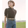 Load image into Gallery viewer, [Yangji Great Dream Series] ★Chinese style T-shirt★ Tops, short sleeves, black, slimming, simple, Chinese clothes, summer clothes
