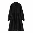 Load image into Gallery viewer, [Mokuyi Series] ★One Piece★ 2color Long Sleeve One Piece Women's Cute Retro Black Green
