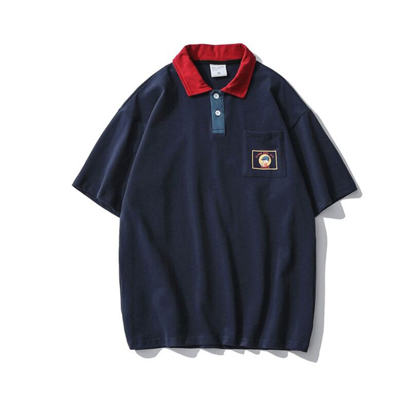 [TRAVEL ISSUANCE series]★POLO shirt★ 2color tops Color scheme Unisex Men's White Navy