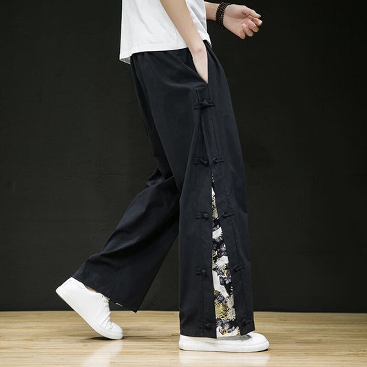 [JINTANG Series]★China style pants★ 2color bottoms pants unisex men's large size crane