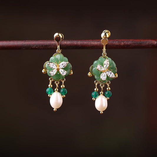 [Loulan Guest Series] ★China style earrings★ Pair of earrings or earrings for women, improves temperament, accessories, cute