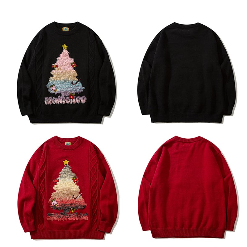 [Satoru Series]★Sweater★ 3color Tops Christmas New Year Unisex Men's Red White Black Couple Clothes Cute