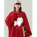 Load image into Gallery viewer, [WRZB series] ★Tops★ 5 colors Cartoon Cat Unisex Men's White Black Red Apricot Coffee color
