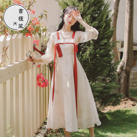 [Shojunsho Series]★Hanfu Dress★ Chinese Clothes Chiffon Retro Old Fashioned Sexy Old Fashioned Cute Slimming Date