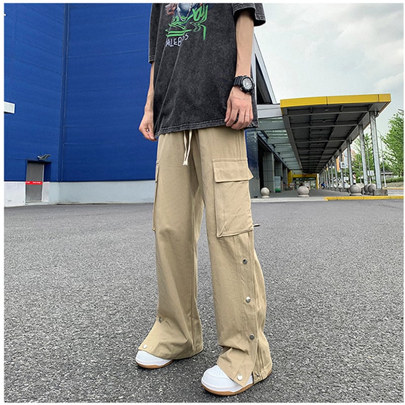 [Ushiomiomi Series] ★Casual Pants★ 3color Pants Bottoms Simple Unisex Men's Green Black Light Brown