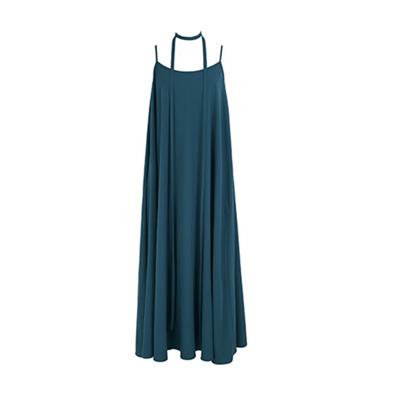 [Daiseiryusu Series] ★China style dress★ Hanging dress Plain Simple Long Length Original Blue Blue