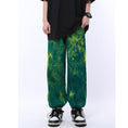 Load image into Gallery viewer, [MGJM Series] ★Casual Pants★ Bottoms Trousers Oil Painting Style Unisex Men's ML XL Elastic Waist Green Green
