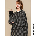 Load image into Gallery viewer, [Ushiomiomi Series] ★Sweater★ 3color Knit Tops Unisex Men's Plaid Pattern Gray Green Black
