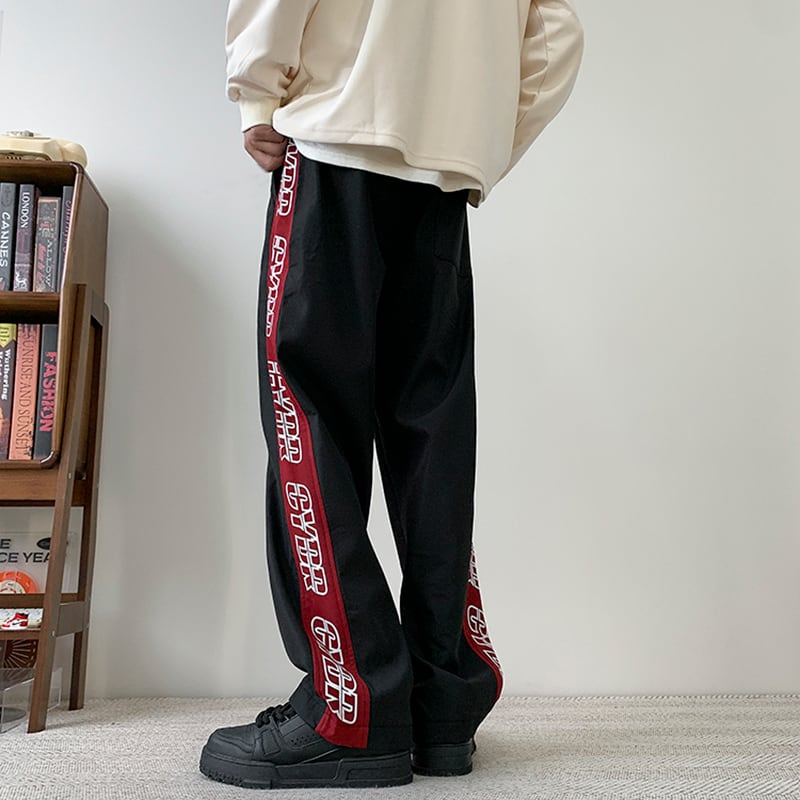 [CHAOMEICHEN Series] ★Casual pants★ Fleece lining 3color bottoms pants unisex men's alphabet green black gray