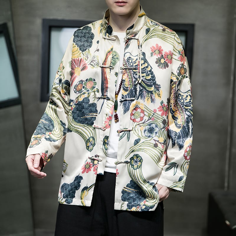 [JUNYI Series] ★China style jacket★ Outerwear print unisex men's ethnic style large size Chinese clothing