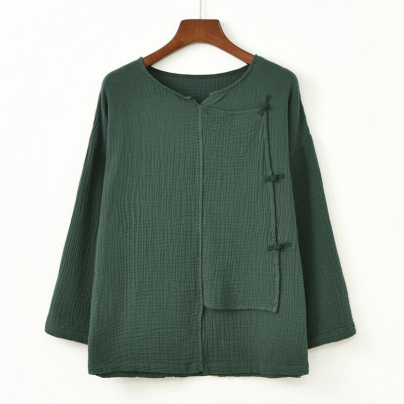 [Time series] ★Chinese style tops★ 4color temperament-enhancing shirt improved Tang suit retro green red white