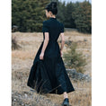 Load image into Gallery viewer, [Daiseiryusu Series] ★Chinese style dress★ Summer Chinese clothing Maxi length Long length Chinese button Black Black
