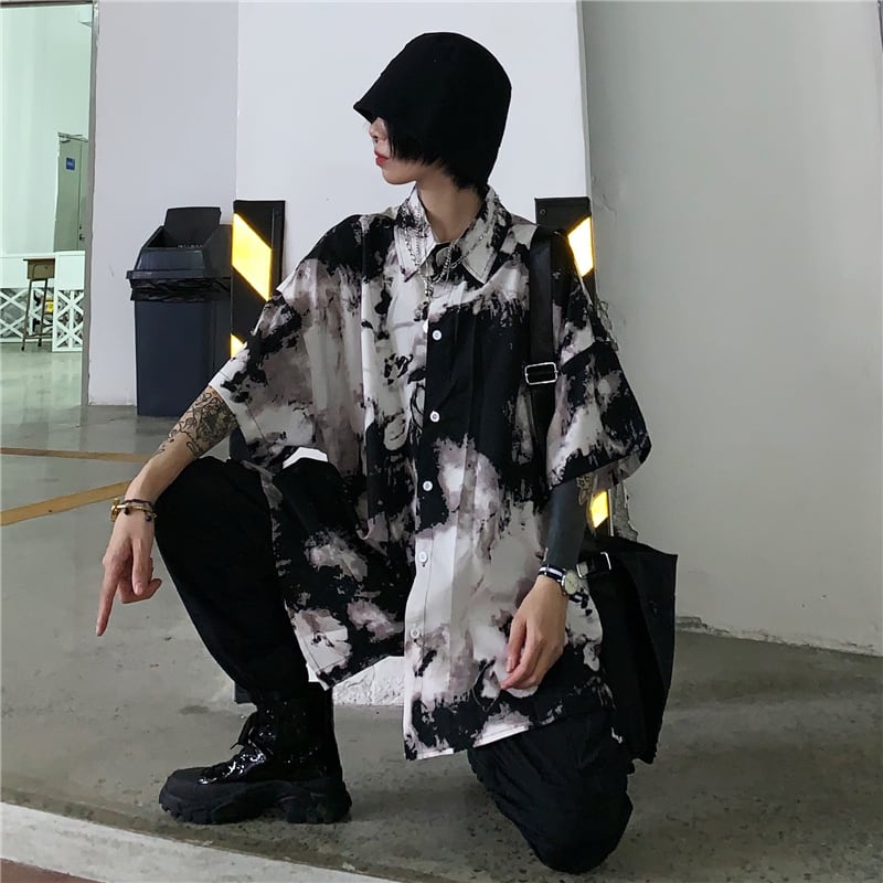 [Demon King Series]★Shirt★ Tops Printed Ins Style Fashion Summer Unisex Costume Couple Clothes Men's