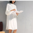 Load image into Gallery viewer, Shirt Dress Women's Fashion Simple Commuting OL Office Lantern Sleeve Large Size SML XL 2XL Thick
