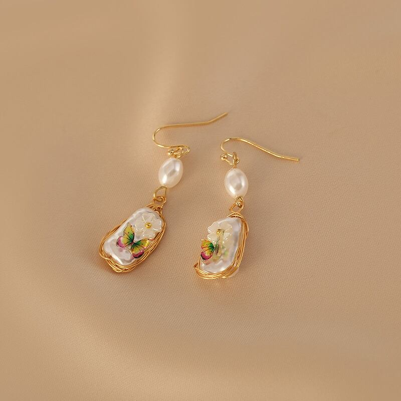 [HUAJI Series] ★Earrings★ Pair Earrings Women's Accessories Designed Cute White