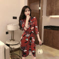 Load image into Gallery viewer, Sexy Chinese Dress Short One Piece SML Coming of Age Ceremony Party Red Red Slit Floral Pattern
