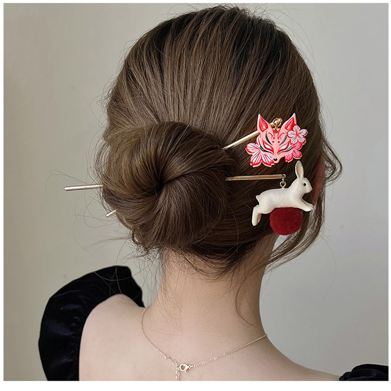 [Liaoyuan Series] ★China style hair ornament 1 piece★ 4 types available: Rabbit, Carp, Fox, Snowy Mountain, Women's Accessories