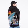 Load image into Gallery viewer, [Machiha clan series] ★China style hoodie★ 2color black or white whale embroidery wave black white tops large size
