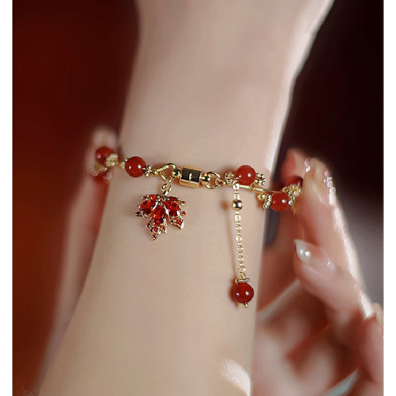 [Random Series]★China Style Bracelet★ Bracelet Ladies Accessories Maple Present Red Red