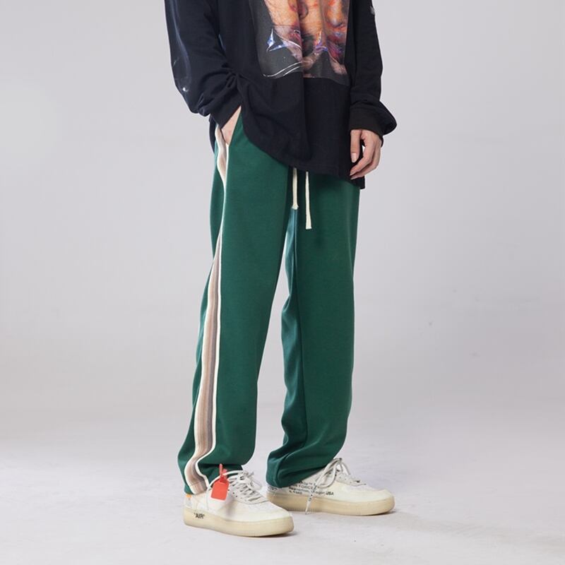 [Vesibo Series] ★Casual Pants★ 2color Bottoms Trousers Unisex Men's Slimming Color Scheme Black Green