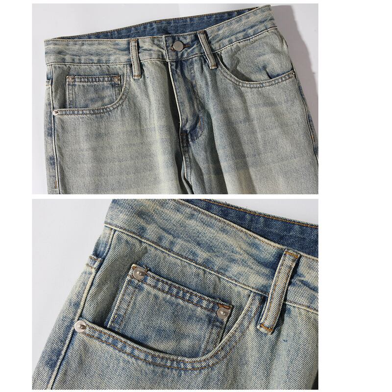 [BIGEMAN Series]★Denim Pants★ Retro Bottoms Trousers Unisex Men's Large Size Slimming