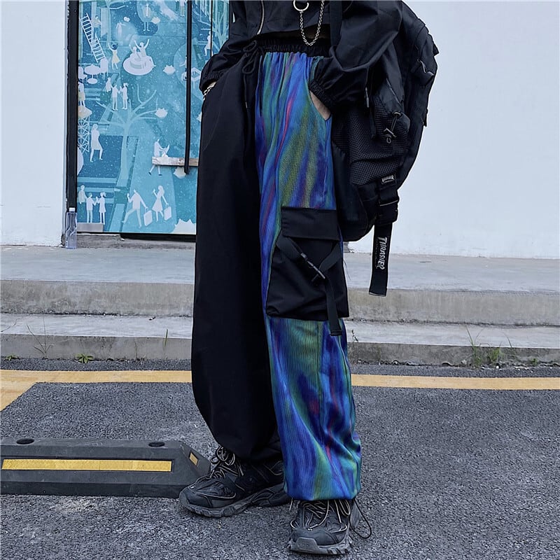 [Miyakoya Series]★Casual Pants★ Polarized switching pants bottoms street wide pants unisex gaucho pants