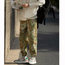 [Small Trouble Series]★China Style Pants★ 4color Oil Painting Style Floral Pattern Bottoms Unisex Men's Large Size