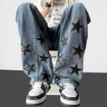 Load image into Gallery viewer, [High Series]★Denim Pants★ Pants Bottoms Unisex Men's Star Pattern Retro Blue Blue SML XL 2XL 3XL
