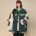 Load image into Gallery viewer, [GEBOXUAN series] ★Outer★ Stadium jacket 2color Unisex Men's Large size Color scheme Black Green
