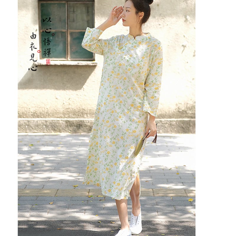 [MANMAN Series]★China-style dress★ 2color Elegant Chinese clothes Tang suit Improved Chinese dress Green White