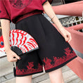 Load image into Gallery viewer, [Chamaru Girl Series]★China style shorts★ Shorts Black Black High Waist A-line Casual
