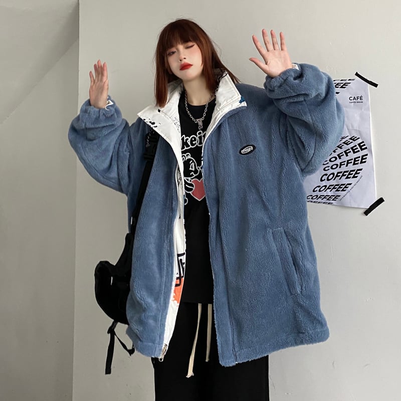 [Demon King Series]★Outerwear that can be worn on both sides★ 2color white or black graffiti coat Unisex Unique fashion