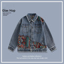 [Satoru Series]★China style jacket★ 2color denim jacket outerwear unisex men's ethnic switching