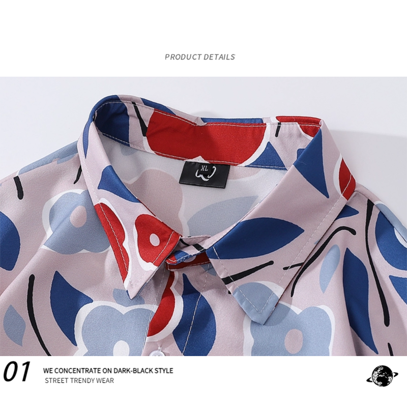 [Escape from Earth Series] ★Floral Pattern Shirt★ Long Sleeve Shirt Tops Unisex Men's ML XL 2XL Retro Couple Clothes