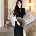 Load image into Gallery viewer, [DONGXIAOJIE series] ★China style dress★ Summer clothes, fake layered, large size, slimming, plain color, commuting
