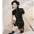 Load image into Gallery viewer, [YUEQIAO Series]★China Dress★ Improved Short Length Chinese Style Dress Chinese Clothes Cute Black Black
