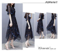 Load image into Gallery viewer, [Lu Xiaojie] ★Starry sky dress★ Dress, ladies fashion, slimming, cute, large size, navy
