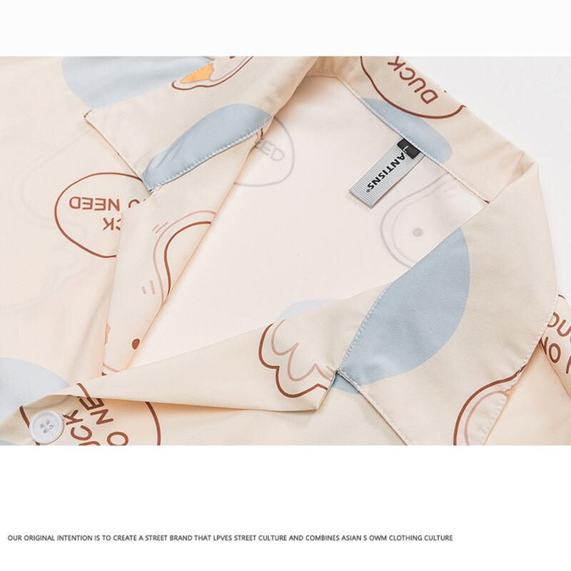 [HTTAOSUP Series]★Shirt★ Tops, short sleeve shirt, animal pattern, unisex, men and women, easy to match, cute duck